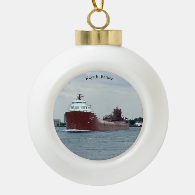 Kaye E. Barker ball or snowflake ornament (Front)