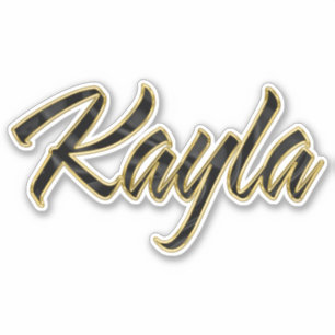 Kayla black gold lettering Sticker
