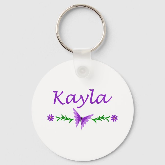 Kayla (Purple Butterfly) Key Ring (Front)