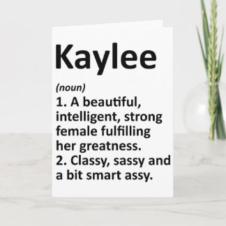 Kaylee Definition Personalised Name Funny Christma Card