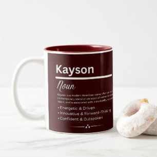 Kayson Personalized Name Two-Tone Coffee Mug