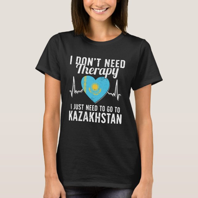 Kazakh Flag I Kazakhstan Flag I Vacation  I Kazakh T-Shirt (Front)