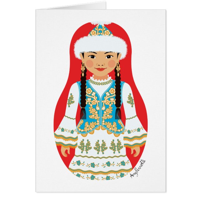 Kazakh Matryoshka Card (Front)