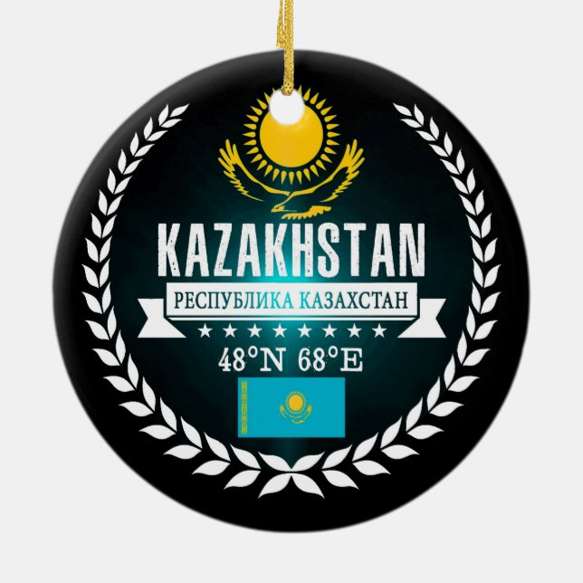 Kazakhstan Ceramic Tree Decoration (Back)