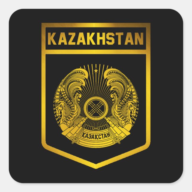 Kazakhstan Emblem Square Sticker (Front)