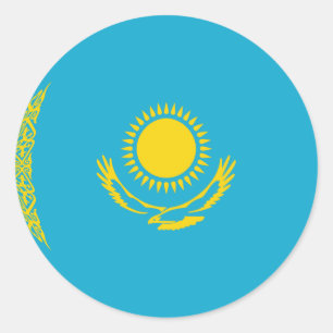 Kazakhstan Fisheye Flag Sticker