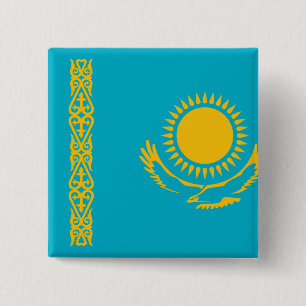 Kazakhstan Flag 15 Cm Square Badge