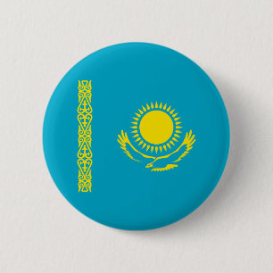 Kazakhstan Flag 6 Cm Round Badge