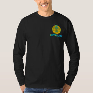 Kazakhstan Flag and Coat of Arms Patriotic T-Shirt