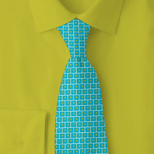 Kazakhstan Flag Brick Pattern Tie