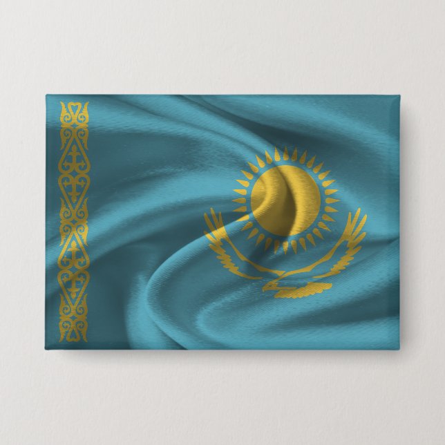 Kazakhstan Flag Button (Front)