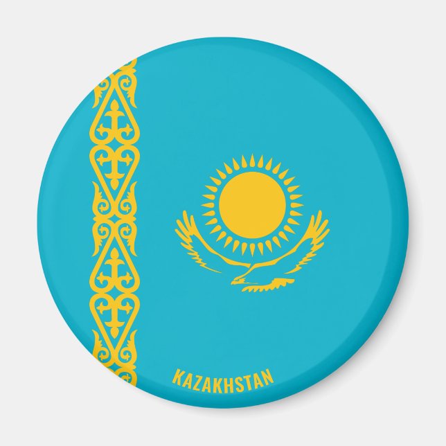 Kazakhstan Flag Charming Patriotic Magnet (Front)