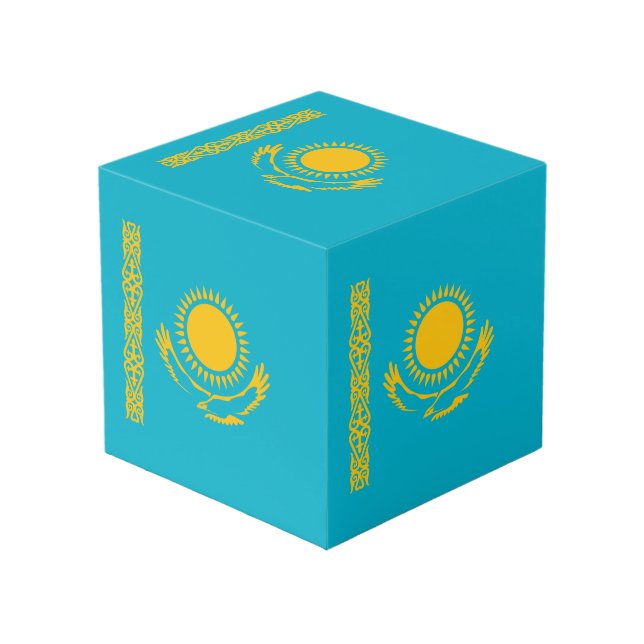 Kazakhstan flag cube (Front Angled)