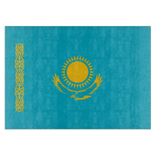 Kazakhstan flag cutting board