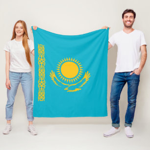 Kazakhstan flag fleece blanket