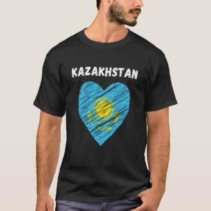 Kazakhstan Flag Holiday Kazakhstan Heart Kazakhsta T-Shirt