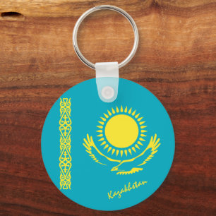Kazakhstan Flag & Kazakhstan patriots / sports Key Ring