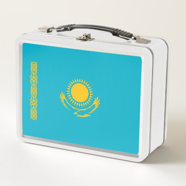 Kazakhstan flag metal lunch box (Front)