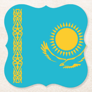Kazakhstan Flag Paper Coaster