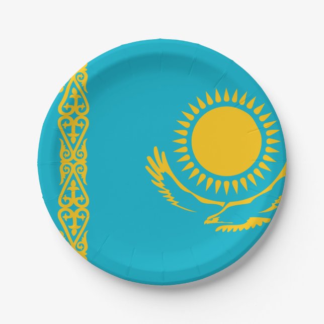 Kazakhstan Flag Paper Plate (Front)