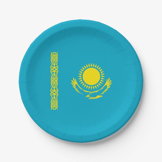 Kazakhstan Flag Paper Plate (Front)