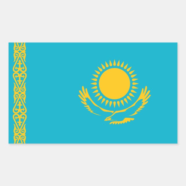 Kazakhstan Flag Rectangular Sticker (Front)