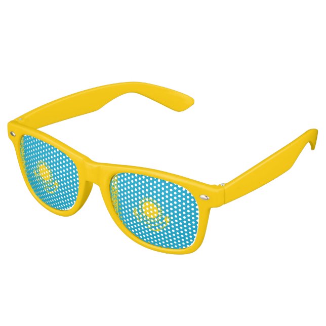 Kazakhstan Flag Retro Sunglasses (Angled)