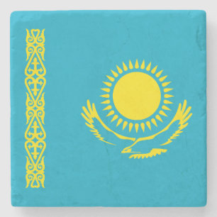 Kazakhstan Flag Stone Coaster