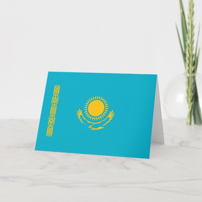Kazakhstan flag thank you card (Front)