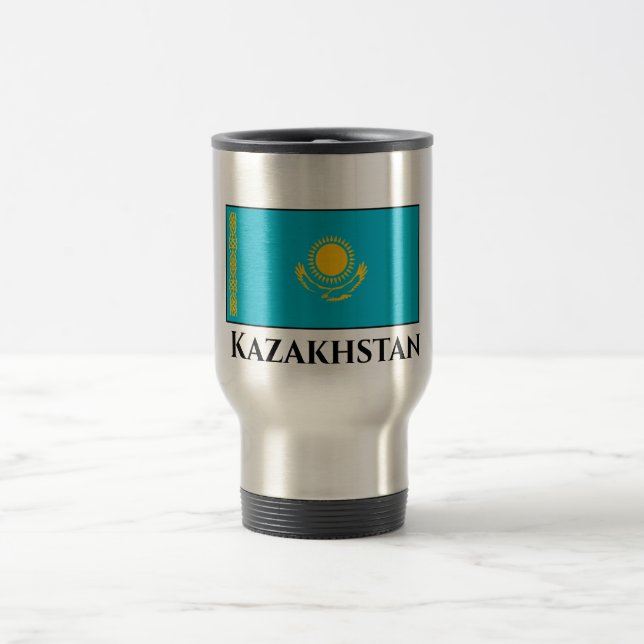 Kazakhstan Flag Travel Mug (Center)