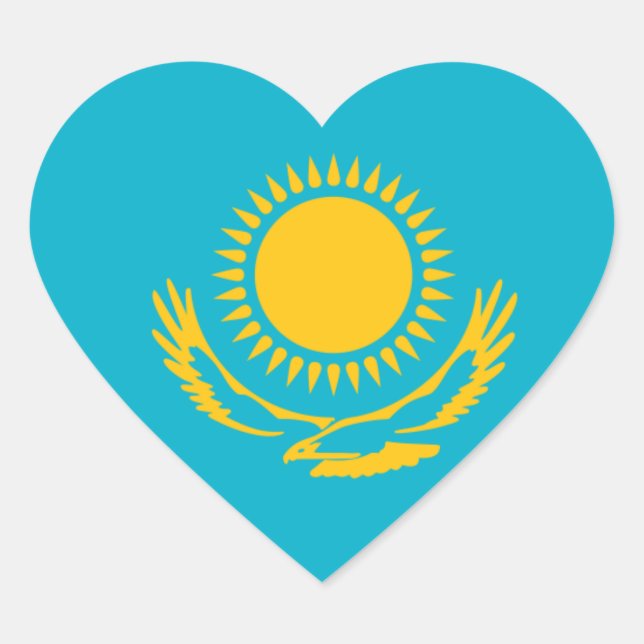 kazakhstan heart sticker (Front)