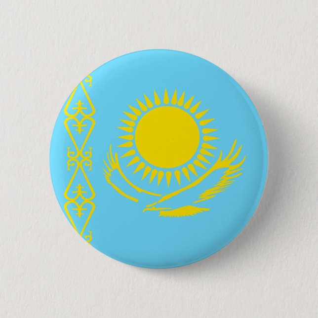 Kazakhstan High quality Flag 6 Cm Round Badge (Front)