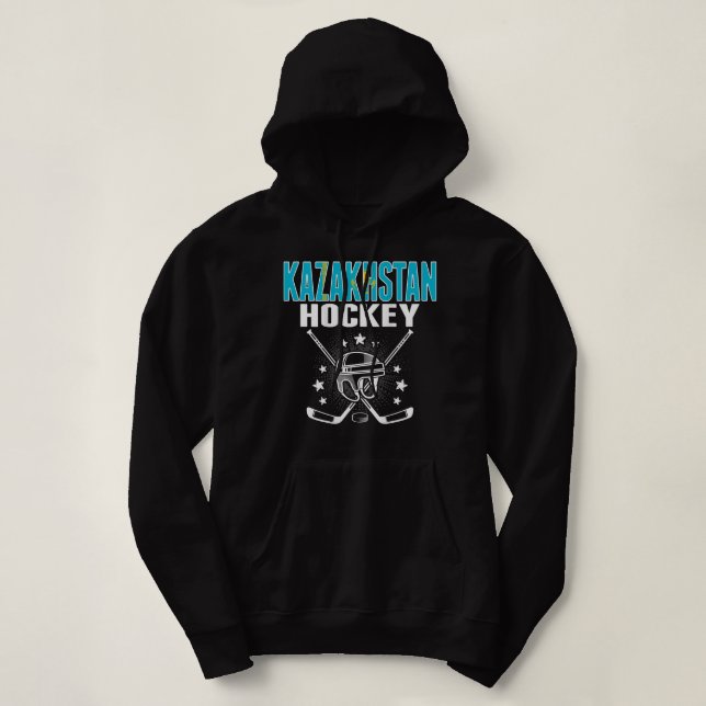 Kazakhstan Ice Hockey Fan Jersey Kazakhstani Flag  Hoodie (Design Front)