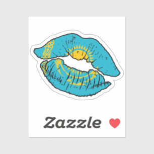 Kazakhstan Kazakh Lipstick Love Flag