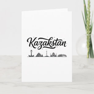 Kazakhstan Skyline Travel Vacation Outfits Card