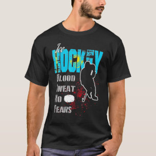 Kazakhstan Supporter Blood Sweat No Fears Ice Hock T-Shirt