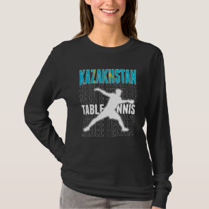 Kazakhstan Table Tennis Fans Kazakhstani Flag Pin T-Shirt
