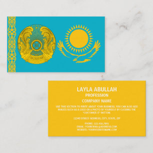 Kazakhstani Flag & National Emblem, Kazakhstan Business Card