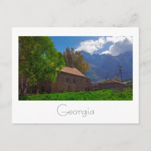 Kazbegi Georgia Caucuses Mountains Nature Postcard