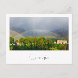 Kazbegi Georgia Caucuses Mountains Rainbow Postcard