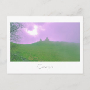 Kazbegi Georgia Gergeti Church Mountain Landscape Postcard