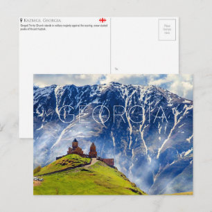 Kazbegi, Georgia Travel Postcard