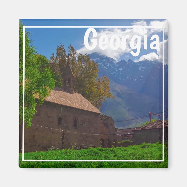Kazbegi Stepantsminda Georgia Caucuses Mountains Magnet (Front)