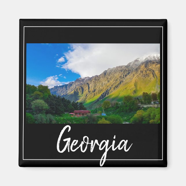 Kazbegi Stepantsminda Georgia Caucuses Mountains Magnet (Front)