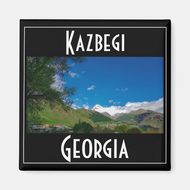 Kazbegi Stepantsminda Georgia Caucuses Mountains Magnet (Front)