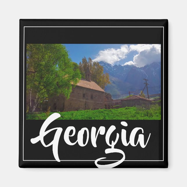Kazbegi Stepantsminda Georgia Caucuses Mountains Magnet (Front)