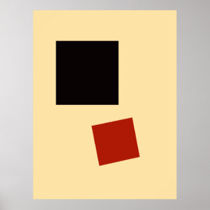 Kazimir Malevich Black Square Red Square (1915)  Poster