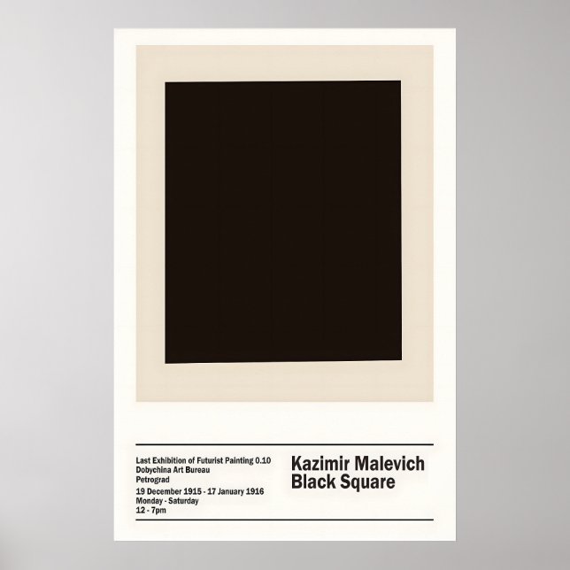 Kazimir Malevich Exhibition Black Square 1915 Poster (Front)