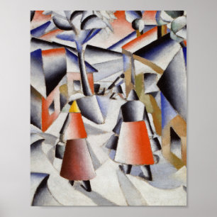 Kazimir Malevich - Morning In The Village Poster