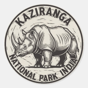 Kaziranga National Park Assam India Travel Classic Round Sticker